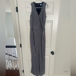Banana Republic Navy and White Striped Jumpsuit